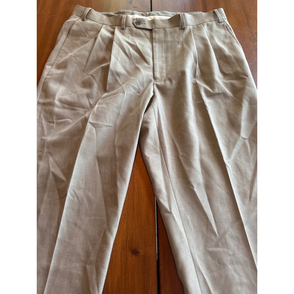 Lauren Ralph Lauren Mens 36x32 Khaki Pleated Cuffed Dress Pants Tan RN90736